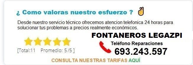 Fontanero Legazpi precio